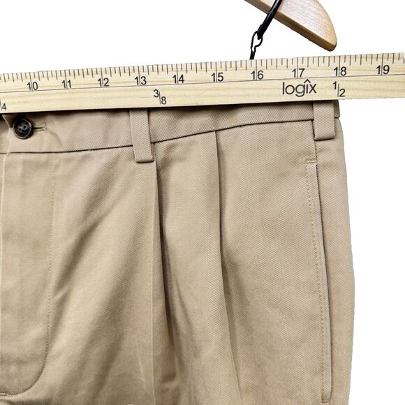 Brooks Brothers Pants Mens 36 x 29 Khaki Elliot Pleated Cuffed Advantage Chinos - Picture 9 of 16